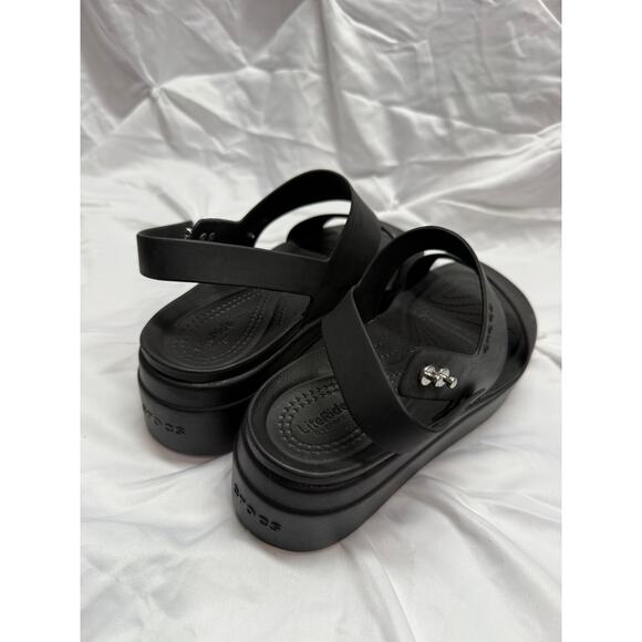 CROCS Women's Black Strap Sandals - size 7 - Picture 4 of 5